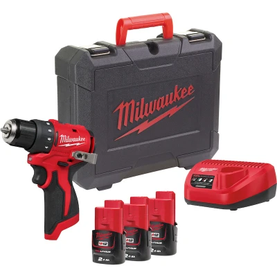 Afbeelding van MILWAUKEE M12 BLDDRC 203C accu schroefboormachine 40Nm in koffer (3x 2,0Ah + lader) 4933499685