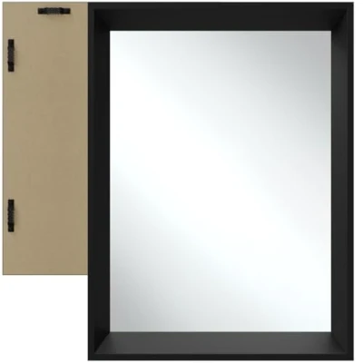 Afbeelding van tectake® Wandspiegel Elina Badkamerspiegel Rechthoekige Spiegel met stevige kunststoflijst 50x70 cm voor de badkamer, woonkamer of slaapkamer