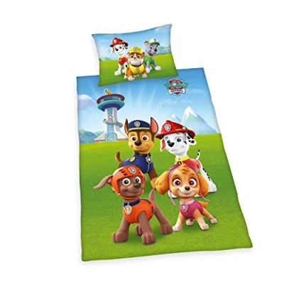 Afbeelding van Herding Paw Patrol beddengoedset, omkeerbaar motief, dekbedovertrek 160 x 210 cm, kussensloop 65 100 katoen/renforcé