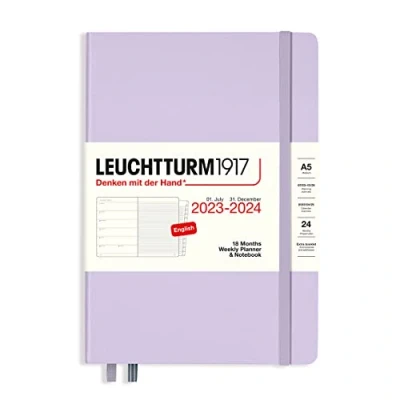 Afbeelding van LEUCHTTURM1917 367682 Weekly Planner &amp; Notebook Medium (A5) 2024, 18 maanden, lila, Engels
