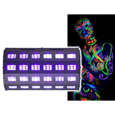 Afbeelding van Ibiza LED UV24 UV effect lamp met 24 LED&#039;s van elk 3W, blacklight Zwart