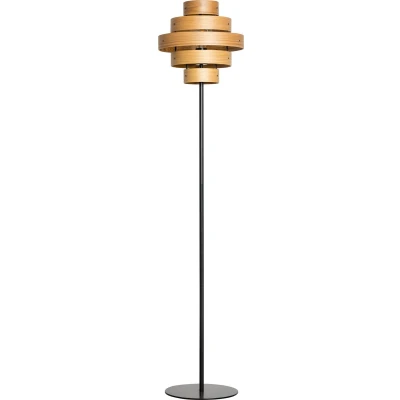 Afbeelding van ETH Oaknut Vloerlamp Hout 5 Rings excl. 1x E27 lichtbron