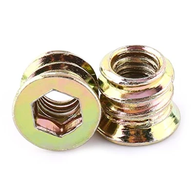 Afbeelding van 20 stuks M6/M8/M10 schroevenset met platte kop, zeshoekige moeren, van koolstofstaal, schroefdraad voor houten meubels (M6 x 10 mm)