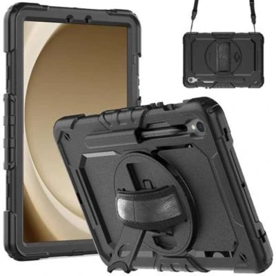 Afbeelding van Just in Case Samsung Galaxy Tab S9 / FE Rotating Back Cover Zwart