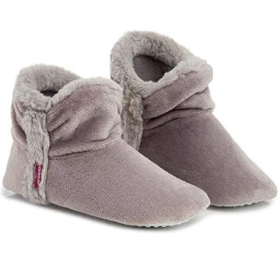 Afbeelding van DUNLOP Dames Bootie Slippers, Kwaliteit Enkelpantoffels Memory Foam Schapenvacht Slippers Indoor Outdoor Schoenen, Comfortabele Warme Winter Slipper Enkellaarzen, Cadeau Voor Dames,