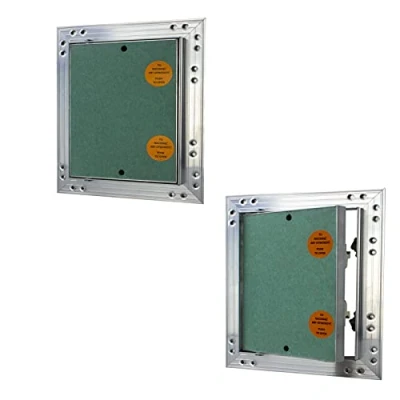 Afbeelding van Revisieklep GK inleg 200 x mm gipskarton 12,5 Revisiedeur Revisiondeur onderhoudsdeur 20 cm Onderhoud reinigingsklep onderhoudsopening met aluminium frame geschikt voor vochtige ruimtes groen droogbouw