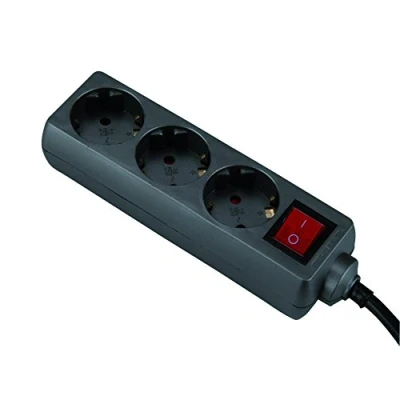 Afbeelding van UNITEC TSD 3 voudig met schakelaar 1,4 m titanium, zwart