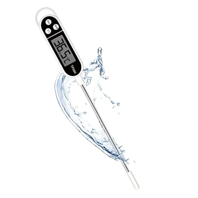 Afbeelding van Kookthermometer, Jsdoin Digitale Vlees Voedselthermometer, Direct gelezen Lange Probe Auto Off LCD Scherm Keukenthermometers voor BBQ, Vlees, Suiker, Melk, Water, Jam, Grill (Batterij Inbegrepen)
