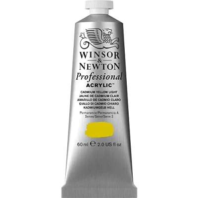 Afbeelding van Winsor &amp; Newton 8840462 Professionele acrylverf, hoge dekking, kunstenaarskwaliteit, lichtecht 60ml tube, Cadmium Yellow Light