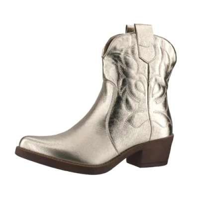 Afbeelding van Elara Chunkyrayan Cowboylaarzen voor dames, goudkleurig, 41 EU