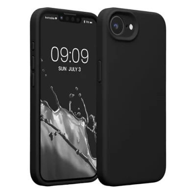 Afbeelding van kwmobile telefoonhoesje geschikt voor Apple iPhone 16e TPU backcover met siliconen coating Smartphone case in zwart