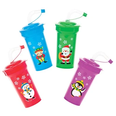 Afbeelding van Baker Ross Kerstbeker met rietje, 4 stuks