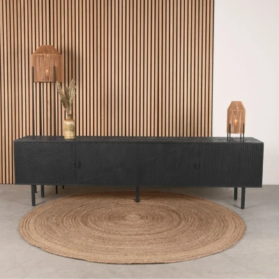 Afbeelding van Label51 Cotia tv meubel 220x40x60 cm zwart Hout