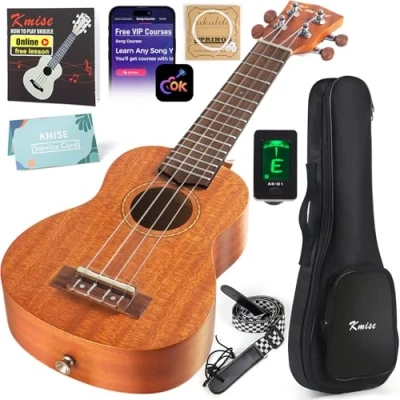 Afbeelding van Kmise Sopraan ukelele Starter Kit 53,3 cm mahonie voor beginners met Gigbag Tuner riem handleiding snaar