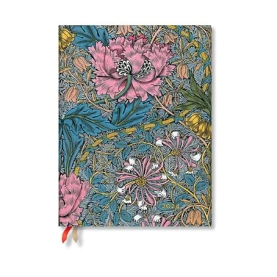Afbeelding van William Morris Pink Honeysuckle (William Morris) Ultra Horizontal 12 month Dayplanner 2024 (Elastic Band Closure)