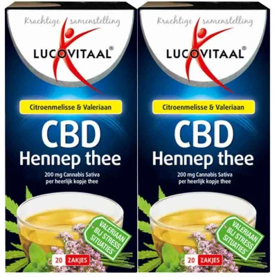 Afbeelding van 2x Lucovitaal Thee Hennep CBD 20 stuks