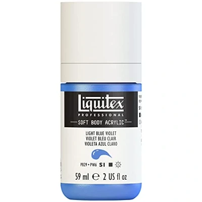 Afbeelding van Liquitex 1959680 Professional Acrylfarbe Soft Body Künstlerfarbe in cremiger deckender Konsistenz, hohe Pigmentierung, lichtecht &amp; alterungsbeständig, 59ml Flasche Blauviolett Hell