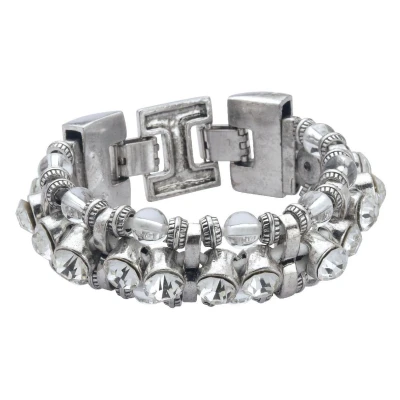 Afbeelding van Behave Armband met steentjes en kraaltjes op imitatie suede