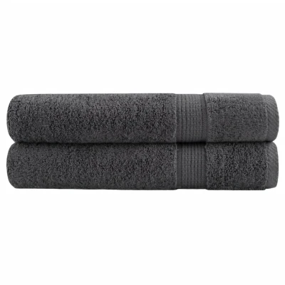 Afbeelding van Handdoeken 2 st 600 g/m 30x50 cm 100% katoen antracietkleur