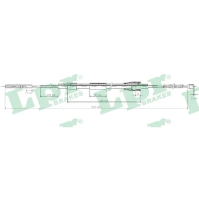 Afbeelding van LPR C0962B Handremkabel 1515, 955mm Trommelrem