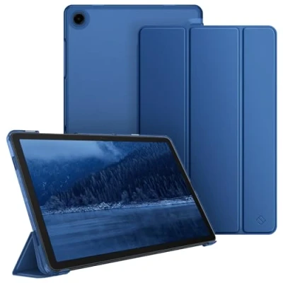 Afbeelding van FINTIE Beschermhoes voor Samsung Galaxy Tab A9+ 11 inch 2023, dun, licht, matte achterkant, doorschijnend, met automatische wekker/slaap, A9 Plus (SM X210/X216/X218), marineblauw