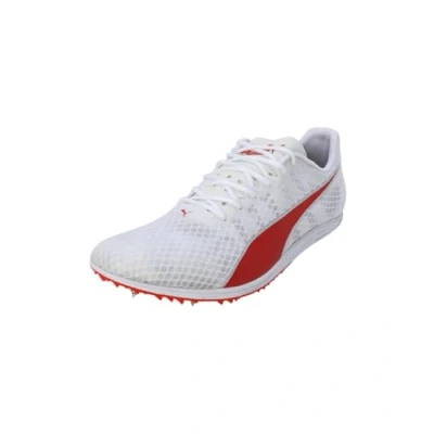 Afbeelding van PUMA Heren Evospeed Distance 11 Track and Field Schoen, Wit Rood Metallic Zilver, 40.5 EU