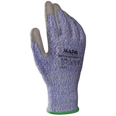 Afbeelding van MAPA Professional KRYTECH 586 polyurethaan handschoenen met hoge snijweerstand, mechanische bescherming, gebruik in talrijke industrieën, blauw, maat 6 (1 paar), bescherming tegen snijwonden
