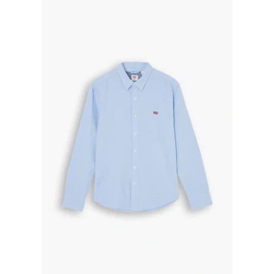 Afbeelding van Levi&#039;s heren Slim fit overhemd met logoborduring in de kleur Blauw, maat: XL