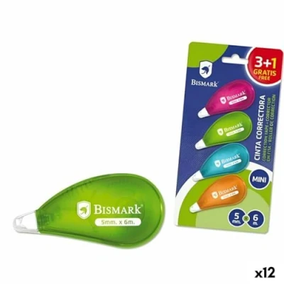 Afbeelding van Correctietape Bismark Neon Multicolour 5 mm 6 m (12 Stuks)