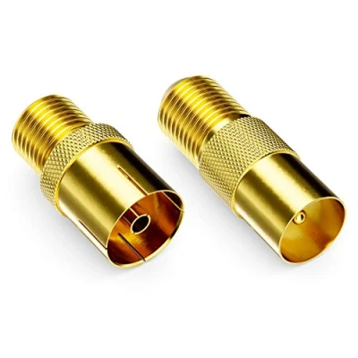 Afbeelding van deleyCON SAT Adapter SET F Stekker naar Antennekabel Koppeling Coaxiale 1x IEC Antennestekker en Antennecontactdoos