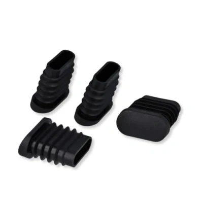 Afbeelding van GleitGut 4 x lamellenstoppen ovaal, voor schuine stoelpoten, kunststof stop, schuin, 0 20 helling, zwart (40 mm)