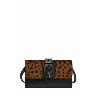 Afbeelding van FOSSIL Portemonnee Schoudertas Harwell Wallet Crossbody Leopard Lichtbruin