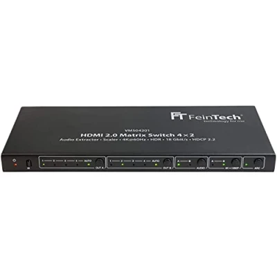 Afbeelding van FeinTech VMS04201 HDMI Matrix Switch 4x2 met Audio Extractor Scaler Ultra HD 4K 60Hz HDR