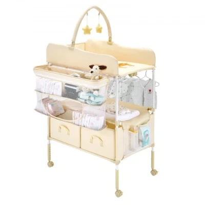 Afbeelding van VEVOR Opvouwbare Verschoontafel met Zijmand Hangstang Beige