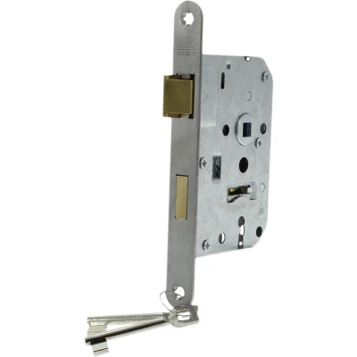 Afbeelding van Nemef Deurslot klaviersleutel afgerond 20 x 174 mm RVS doornmaat 50 PC 55 verpakt in krimp