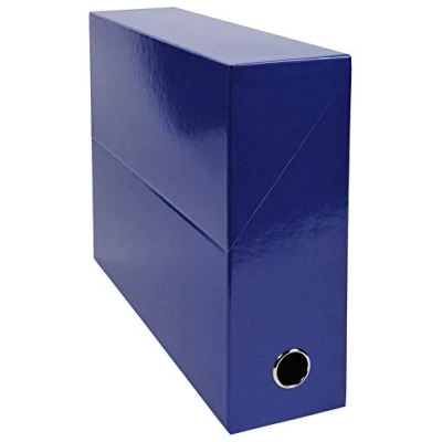 Afbeelding van Exacompta 89922E Verpakking met 5 transferdozen Iderama van gelamineerd karton, robuust en duurzaam, 24 x 32 cm, ideaal voor documenten in DIN A4 formaat, rug 90 mm, donkerblauw, stuks