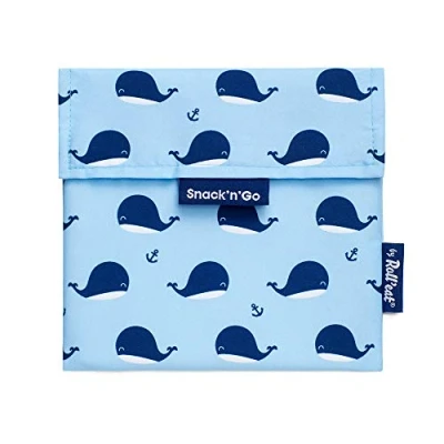 Afbeelding van Roll&#039;eat Broodzak Snack and Go Animals Herbruikbaar Whales Walvis 18x18cm