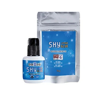 Afbeelding van SKY GLUE Originele wimperlijm voor wimperverlenging, RA extension (5 ml, kleur: zwart) supersnelle lijm, droogtijd: 0,5 seconden, 6 7 weken hechtkracht, zeer resistent