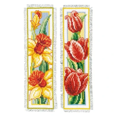 Afbeelding van Vervaco Bloemen set van 2 bladwijzer borduren (pakket) PN 0021467
