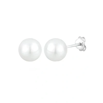 Afbeelding van Elli Perlen Muschelkernperlen Elegant Basic Oorbellen, Dames, Maat: One Size, Weiß