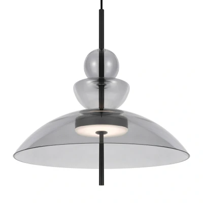 Afbeelding van Maytoni LED hanglamp Bangkok, Ø 40 cm, lichtgrijs, glas