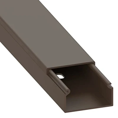 Afbeelding van Haengut kabelgoot (met montagegaten in de bodem) 30x15 mm van PVC, kleur: bruin, lengte 1 m