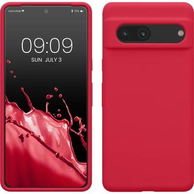 Afbeelding van kwmobile telefoonhoesje geschikt voor Google Pixel 7 Hoesje met siliconen coating Smartphone case in granaatappelrood