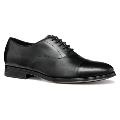 Afbeelding van Geox Rezzonico Veterschoenen, Heren, Maat: 44, Black Kalfsleer