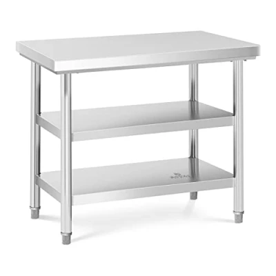 Afbeelding van Royal Catering Roestvrij stalen werktafel 100 x 70 cm 600 kg 3 levels