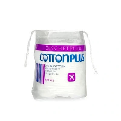 Afbeelding van Cotton Plus pads, 20 stuks, beauty lijn/pads, 100% puur katoen, make up remover pads voor gezichtsreiniging, zacht en duurzaam