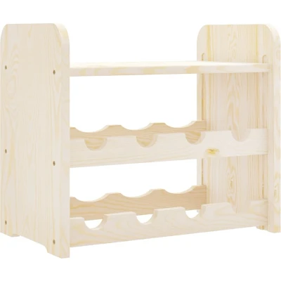 Afbeelding van Wijnrek met bovenblad 43x25x37 cm massief grenenhout