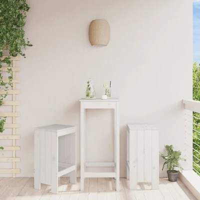 Afbeelding van Barkrukken 2 st 40x36x75 cm massief grenenhout wit