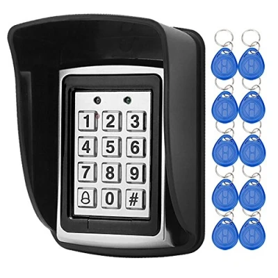 Afbeelding van LIBO Waterdichte toegangscontrole Keypad Nabijheid RFID Controller, Geschikt voor Single Door Entry System, Ondersteuning 1000 Gebruikers, Inclusief 10 stks 125KHz Keyfobs met Regendichte Cover