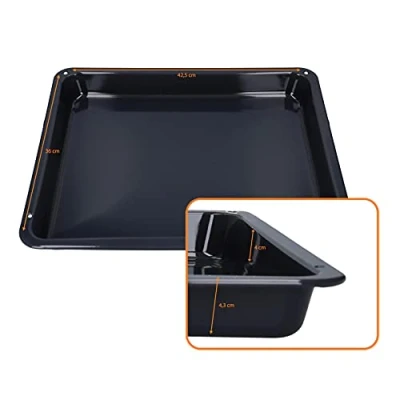Afbeelding van DL pro Vetpan bakplaat 42,5x36x4,3cm voor AEG Electrolux Juno 387028820/0 3870288200 387028820 diep geëmailleerd oven fornuis